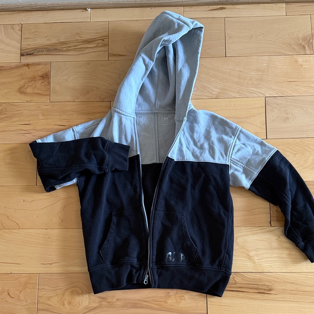 Gap Kids Two-Tone Hoodie - Black and Gray